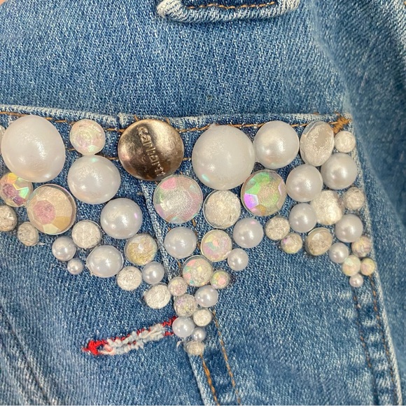 Carhartt Denim Overalls Ladies Size Medium 8/10 - Picture 7 of 10